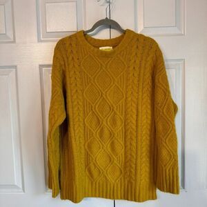 So Yummy Sweater Co XS Mustard Sustainable Recycled‎ Fiber Sweater Chunky Knit